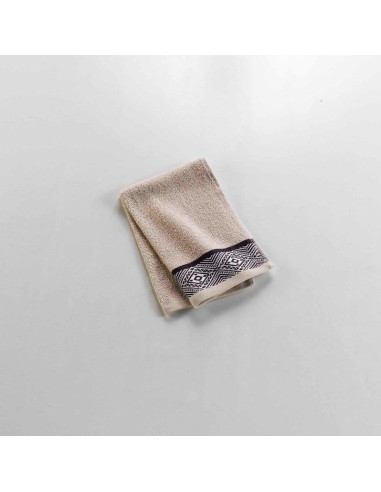 serviette invite 30 x 50 cm eponge unie jacquard esteban beige