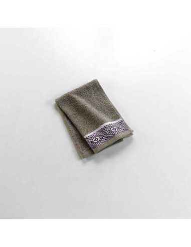 serviette invite 30 x 50 cm eponge unie jacquard esteban kaki