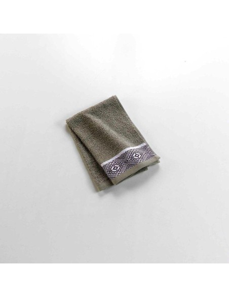 serviette invite 30 x 50 cm eponge unie jacquard esteban kaki