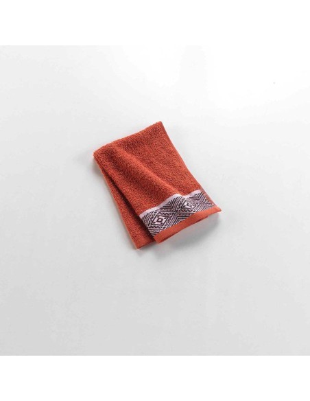 1801368-serviette invite 30 x 50 cm eponge unie jacquard esteban terracotta