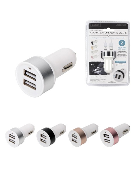 chargeur double usb allume-cigare 3a voiture m24