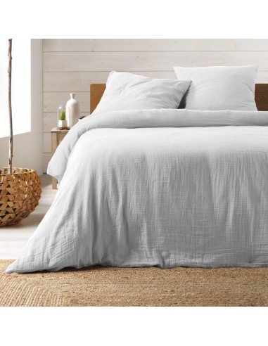 parure 3 p. 240 x 220 cm double gaze coton uni 57 fils angelia blanc