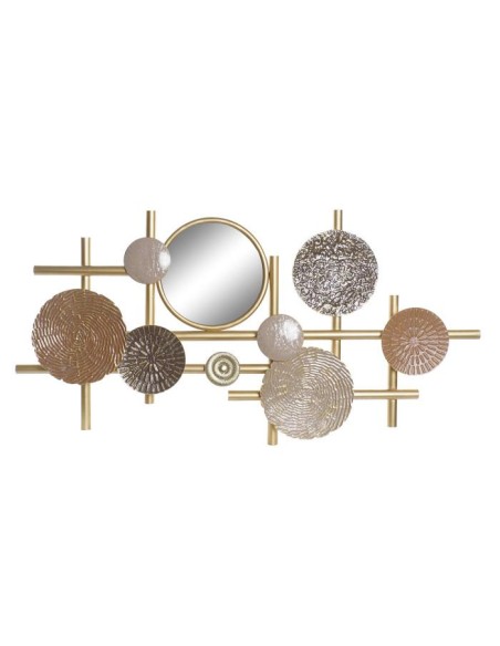 dp-193477 - décoration murale métal 124,5x5,7x63,5 cercles