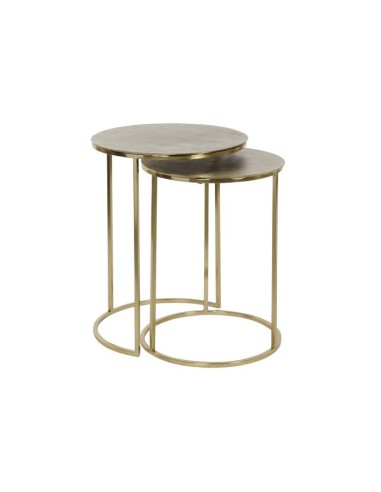 mb-207537 - table auxiliaire set 2 métal aluminium 46x46x58
