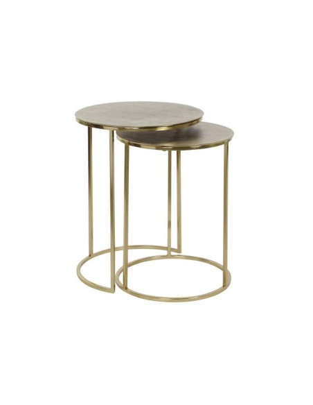 mb-207537 - table auxiliaire set 2 métal aluminium 46x46x58