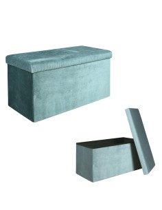 hd6815-coffre banc pliable velours cotele giulia bleu m2