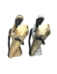 mc-205645 - support pot fleurs résine 19,5x10,5x39 africane 2