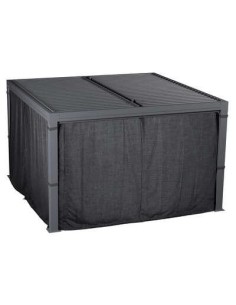 pergola majae 3.6x3.6m rideaux