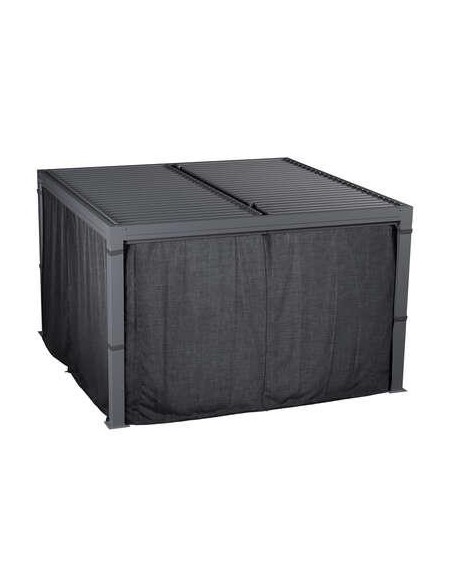 pergola majae 3.6x3.6m rideaux