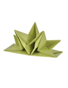 6sej761tl - set de 12 serviettes pre pliees en papier 3 plis 40*60cm tilleul