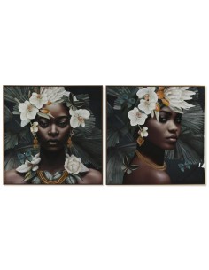 cu-209533 - tableau toile ps 100x3,5x100 africane laqué 2 mod.