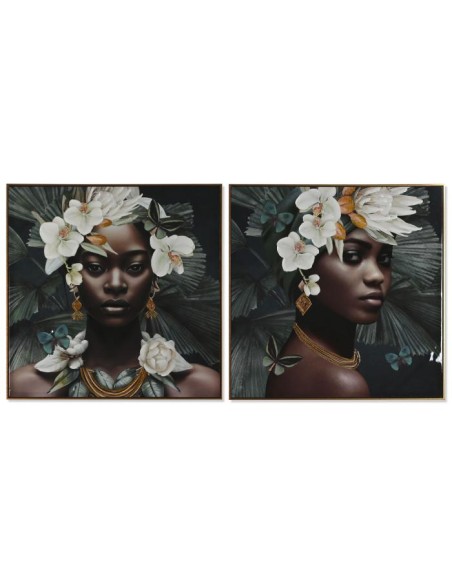 cu-209533 - tableau toile ps 100x3,5x100 africane laqué 2 mod.