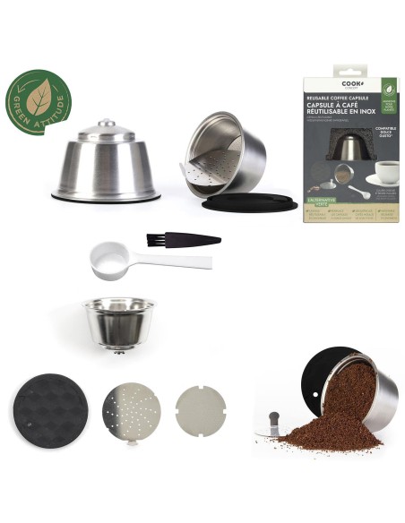 ka4559/cmfb - capsule reutilisable acier adapte dolce gusto m12