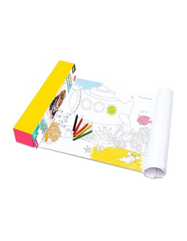 ec32071 - rouleau a colorier 1m50 x4 crayons m12