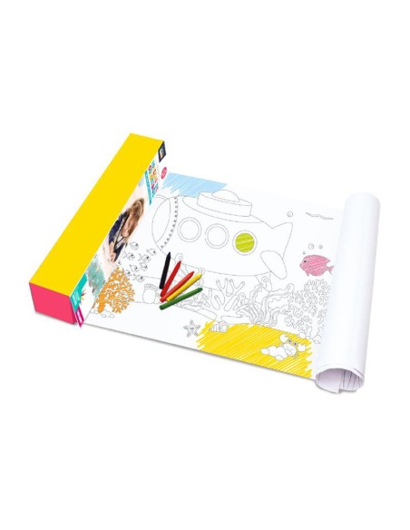 ec32071 - rouleau a colorier 1m50 x4 crayons m12