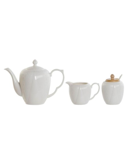 pc-207776 - théiere set 4 porcelaine bambou 24x20x7 blanc