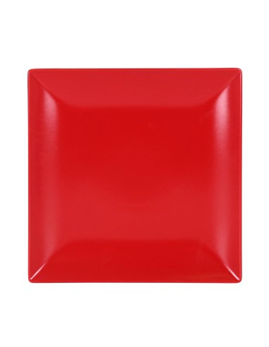b758121-assiette plate rouge  26x26x2.5 ming ii