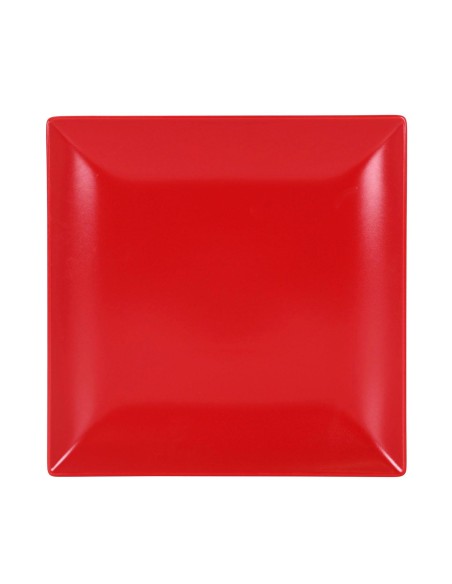 b758121-assiette plate rouge  26x26x2.5 ming ii