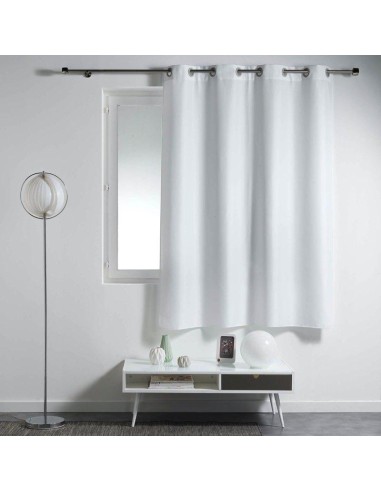 1609124 - rideau a oeillets 140 x 180 cm polyester uni essentiel blanc