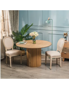 mb-210690 - table ronde pour manger paulownia 120x120x77 porte