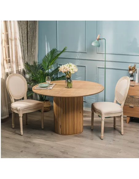 mb-210690 - table ronde pour manger paulownia 120x120x77 porte