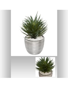 173009 - succulente pot crmq shine h27 D. 18 x H. 24,5 cm