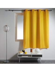 1609101 - rideau a oeillets 140 x 180 cm polyester uni essentiel miel