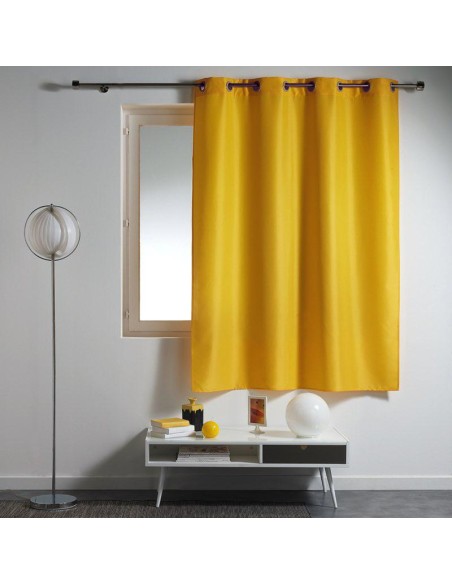 1609101 - rideau a oeillets 140 x 180 cm polyester uni essentiel miel