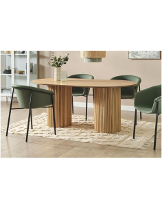 mb-210689 - table é manger ovale en paulownia 180x90x75 portes