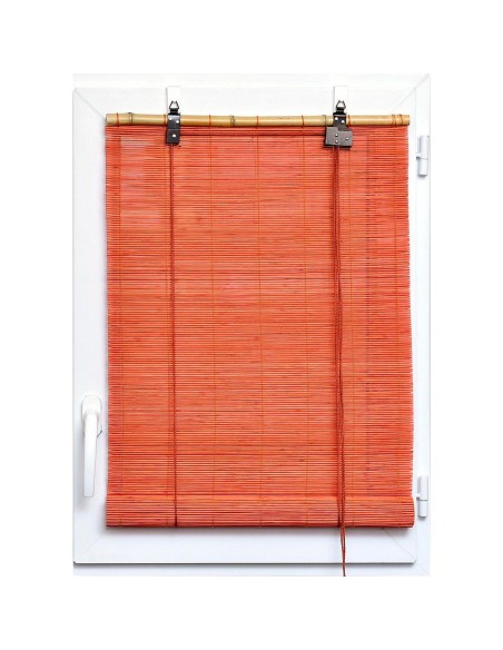 store enrouleur baguettes bambou 90x180cm - orange vif