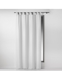 1600515 - rideau a passants 140 x 260 cm polyester uni essentiel blanc