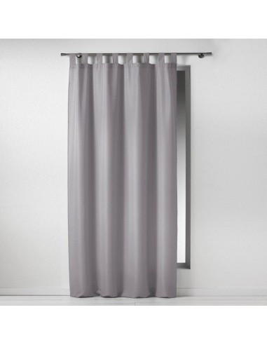 1600516 - rideau a passants 140 x 260 cm polyester uni essentiel gris
