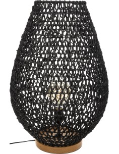 161604a-lampe papier "etel" noir h.55