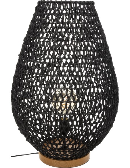161604a-lampe papier "etel" noir h.55