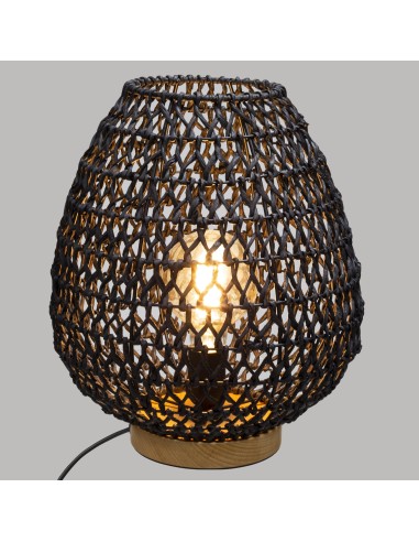 168205a-lampe papier "etel" noir h.35,5