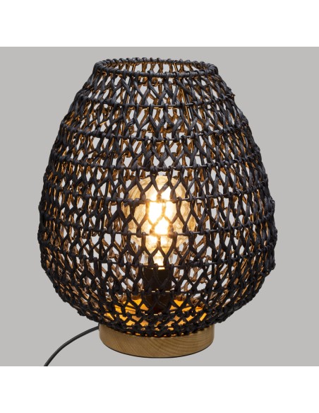 168205a-lampe papier "etel" noir h.35,5