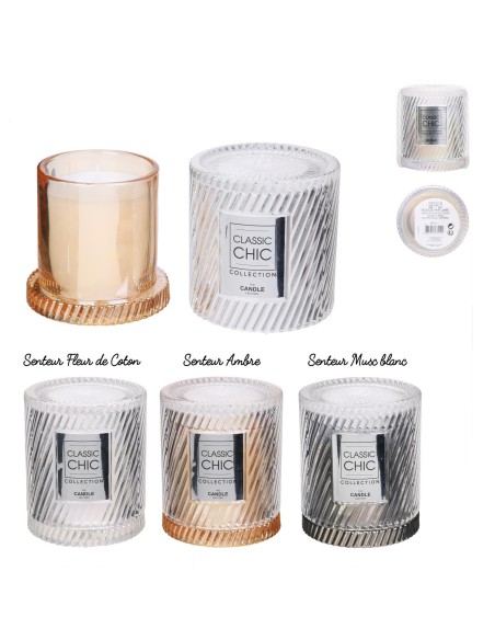 bougie parfumee cloche verre irise h9.5cm m12