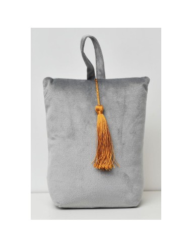 butee de porte velours annees 30 - gris