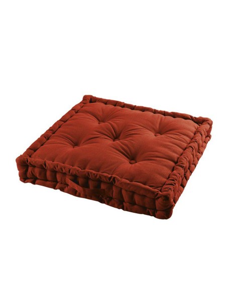 1609551-coussin de sol 60 x 60 x 10 cm coton uni panama terracotta