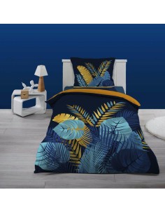 1442558 - parure 2 p. 140 x 200 cm flanelle imprimee dessin place prusseor