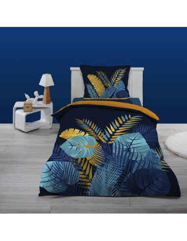 1442558 - parure 2 p. 140 x 200 cm flanelle imprimee dessin place prusseor