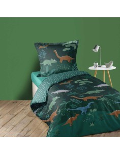 1643710-parure 2 p. 140 x 200 cm imprime 57 fils allover dinoland