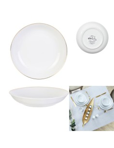 assiette creuse lisere dore 21cm m12 a1/m12