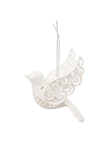 198765 - sdn ps oiseau paill blanc 10cm