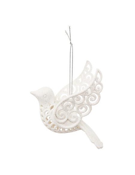 198765 - sdn ps oiseau paill blanc 10cm
