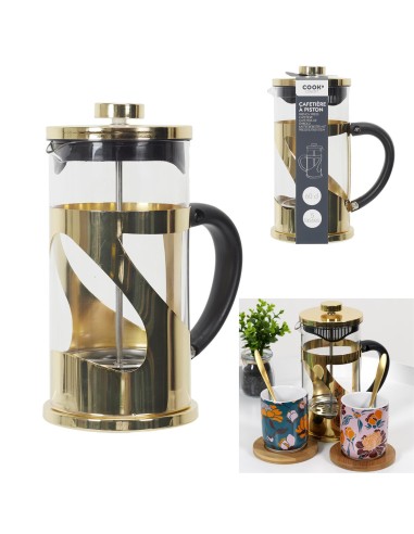 cafetiere a piston metal doree 60cl m12