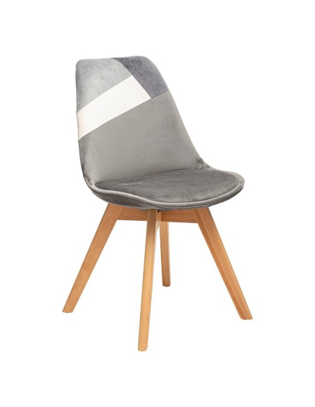 179036a-chaise patch velour baya -gris