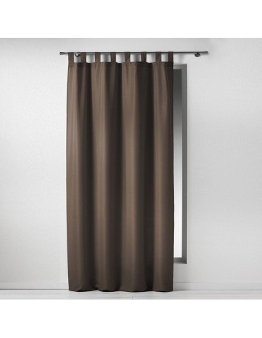 1601051 - rideau a passants 140 x 260 cm polyester uni essentiel taupe