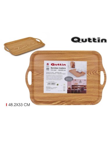 by01018671946-plateau en bois 48.2x33cm anse quttin