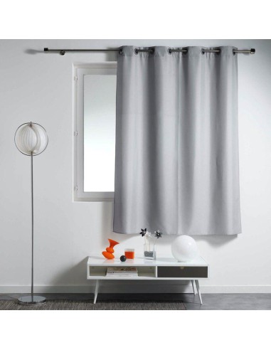 1609123 - rideau a oeillets 140 x 180 cm polyester uni essentiel gris